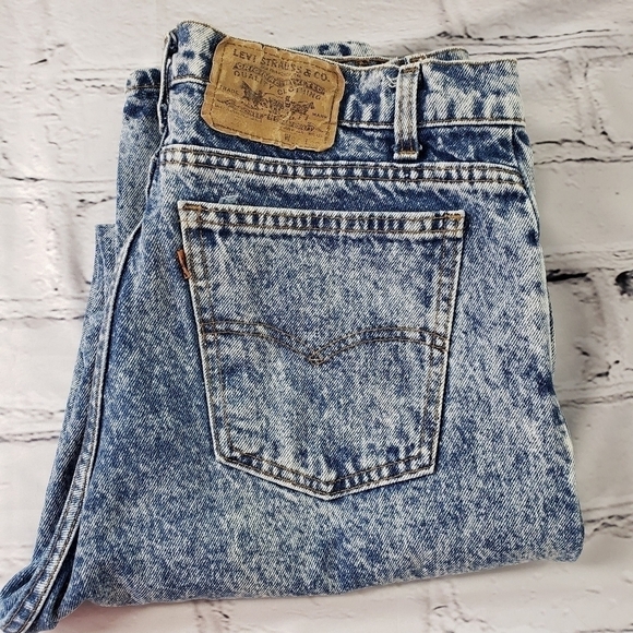 Vintage 80s Levi"s 515 Acid Wash Orange Tab USA Paper Tag 34x31 EUC - Picture 2 of 14